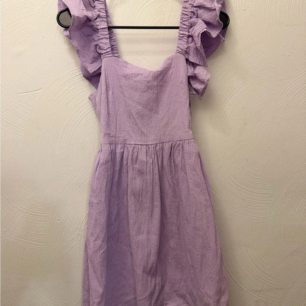 Purple Ruffle Strap Dress - Picture 1 of 3